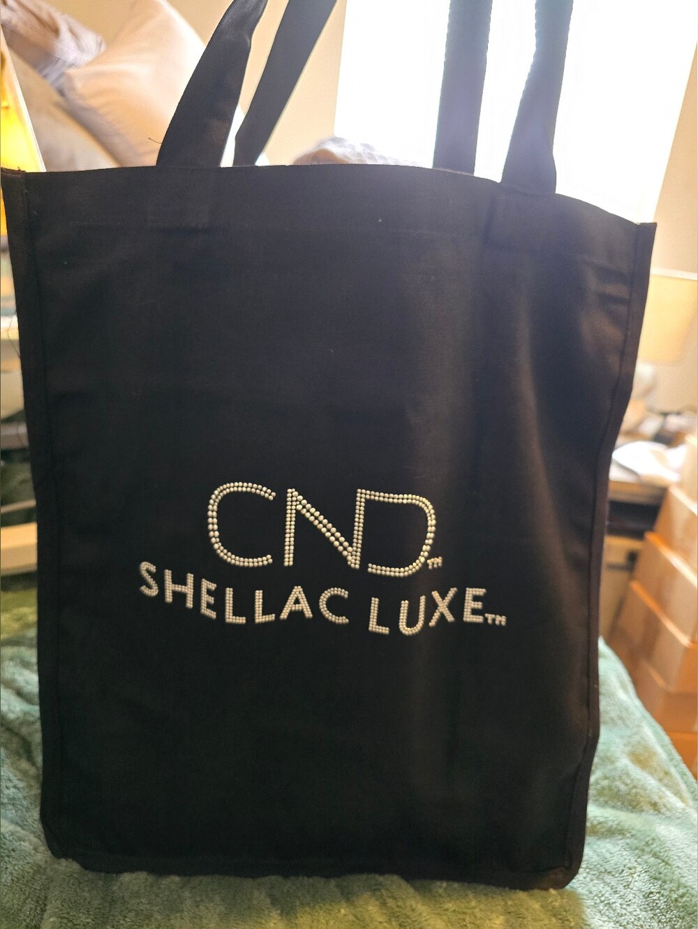 15 CND Shellac Luxe Black tote bags studded logo CND (Creative Nail Design) NWOT